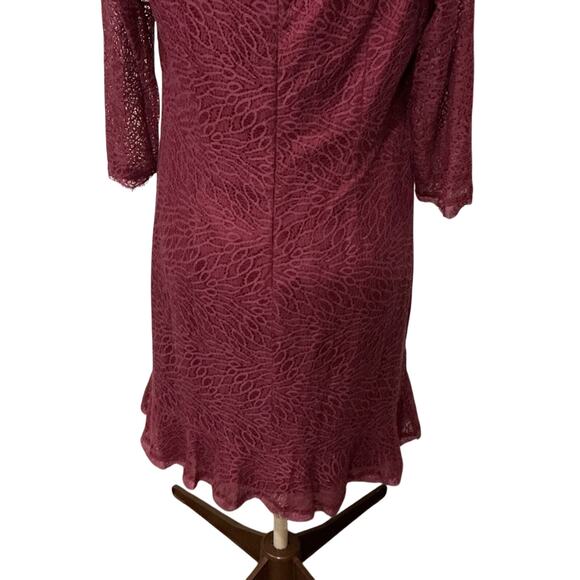 Adrianna Papell Women’s Lace Purple Event Dinner Wedding Guest Dress Size 14 - Picture 7 of 9